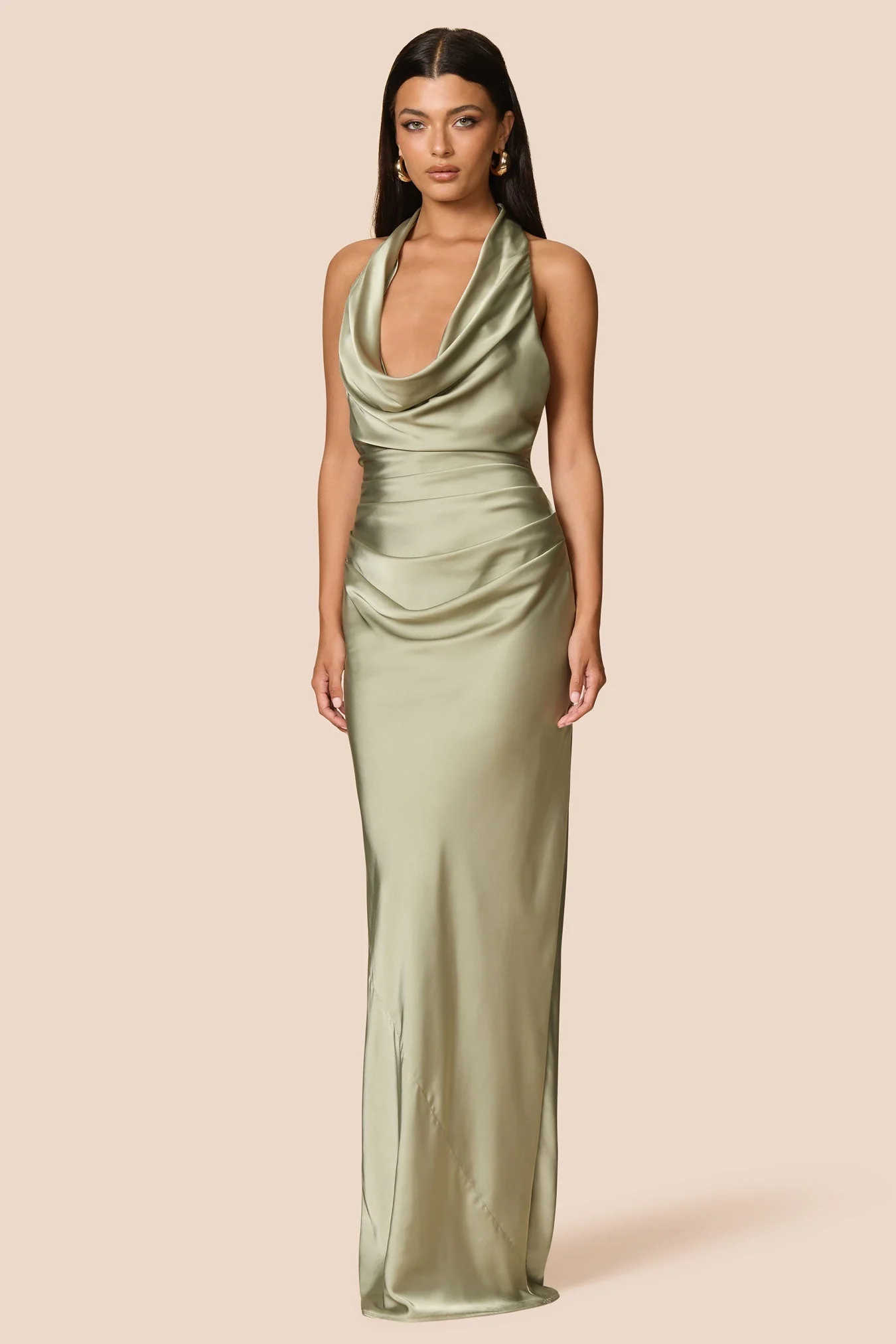 Nookie Penelope Drape Gown - Thyme - Image 2