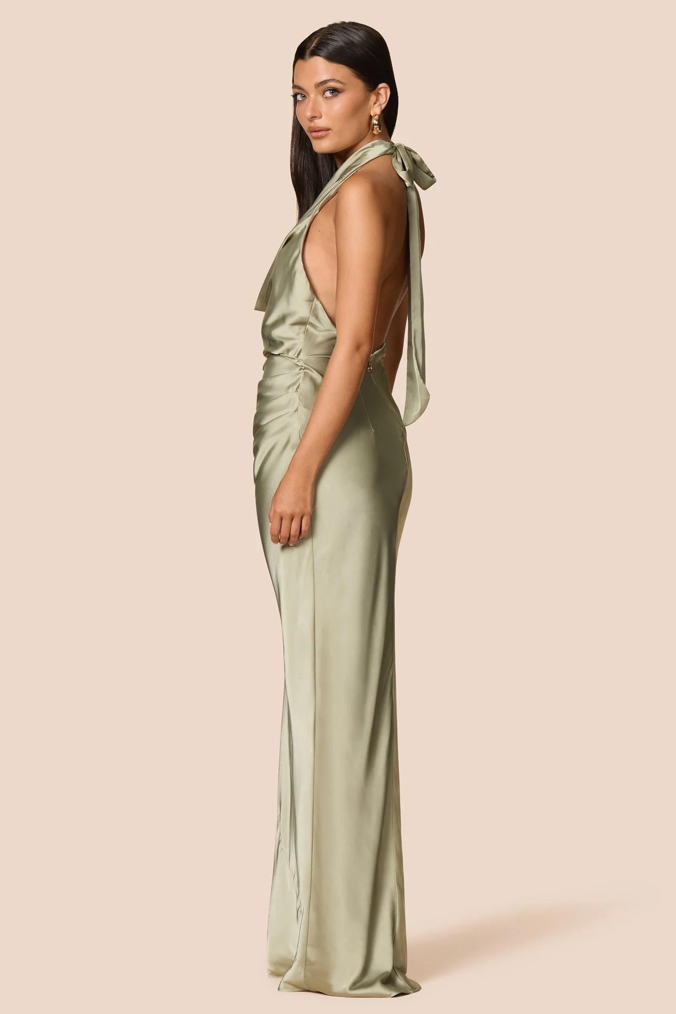 Nookie Penelope Drape Gown - Thyme - Image 4