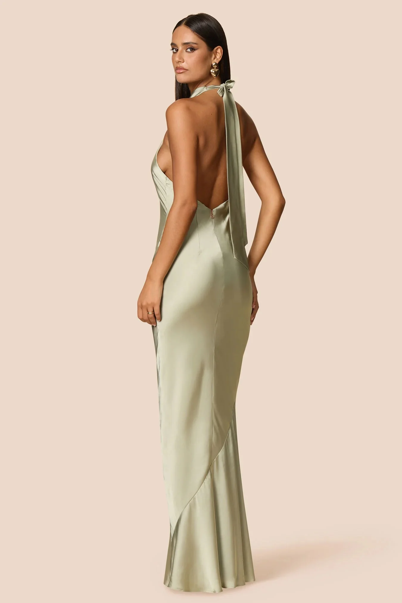 Nookie Penelope Halter Gown - Thyme - Image 2