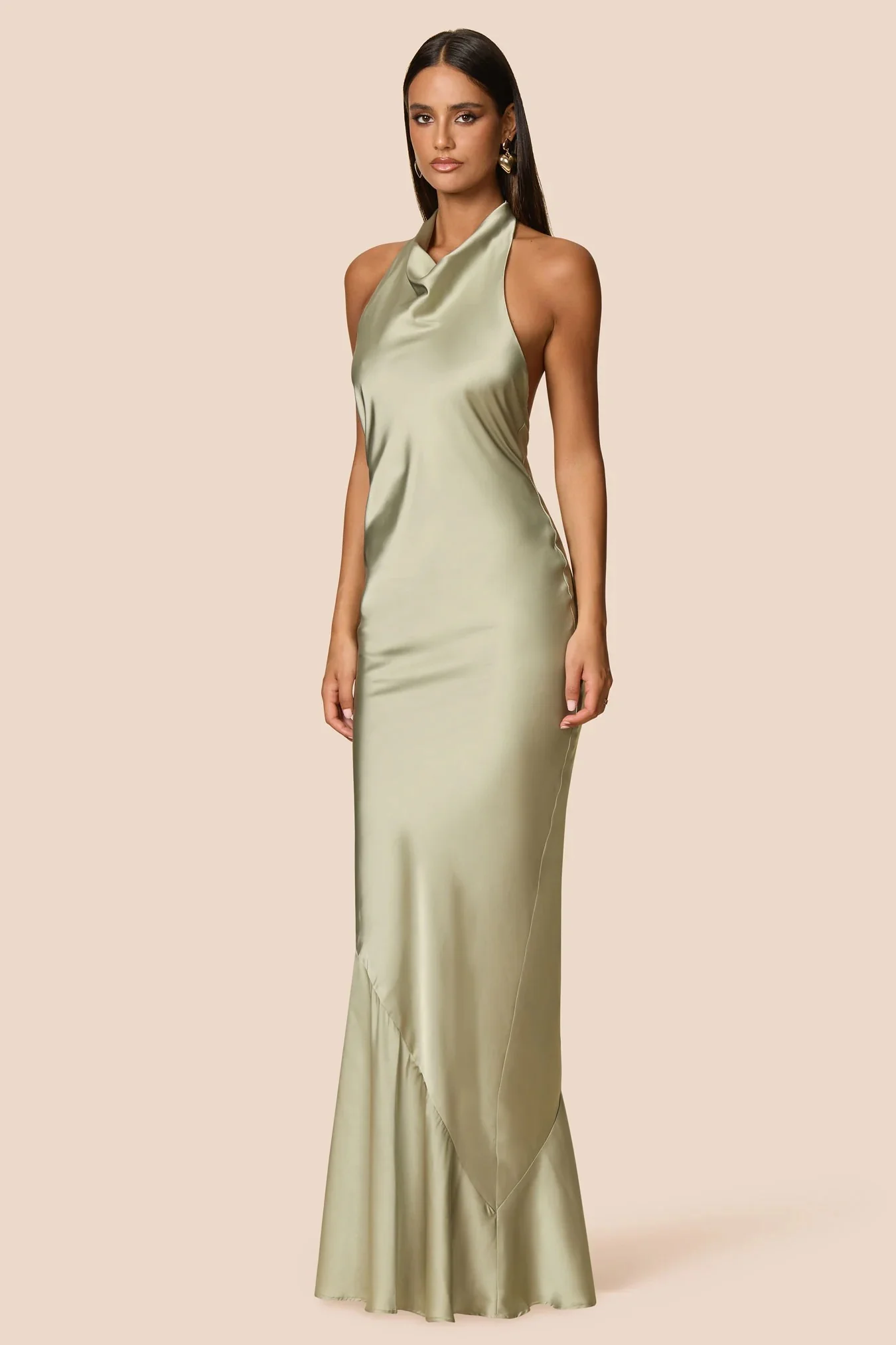Nookie Penelope Halter Gown - Thyme - Image 3
