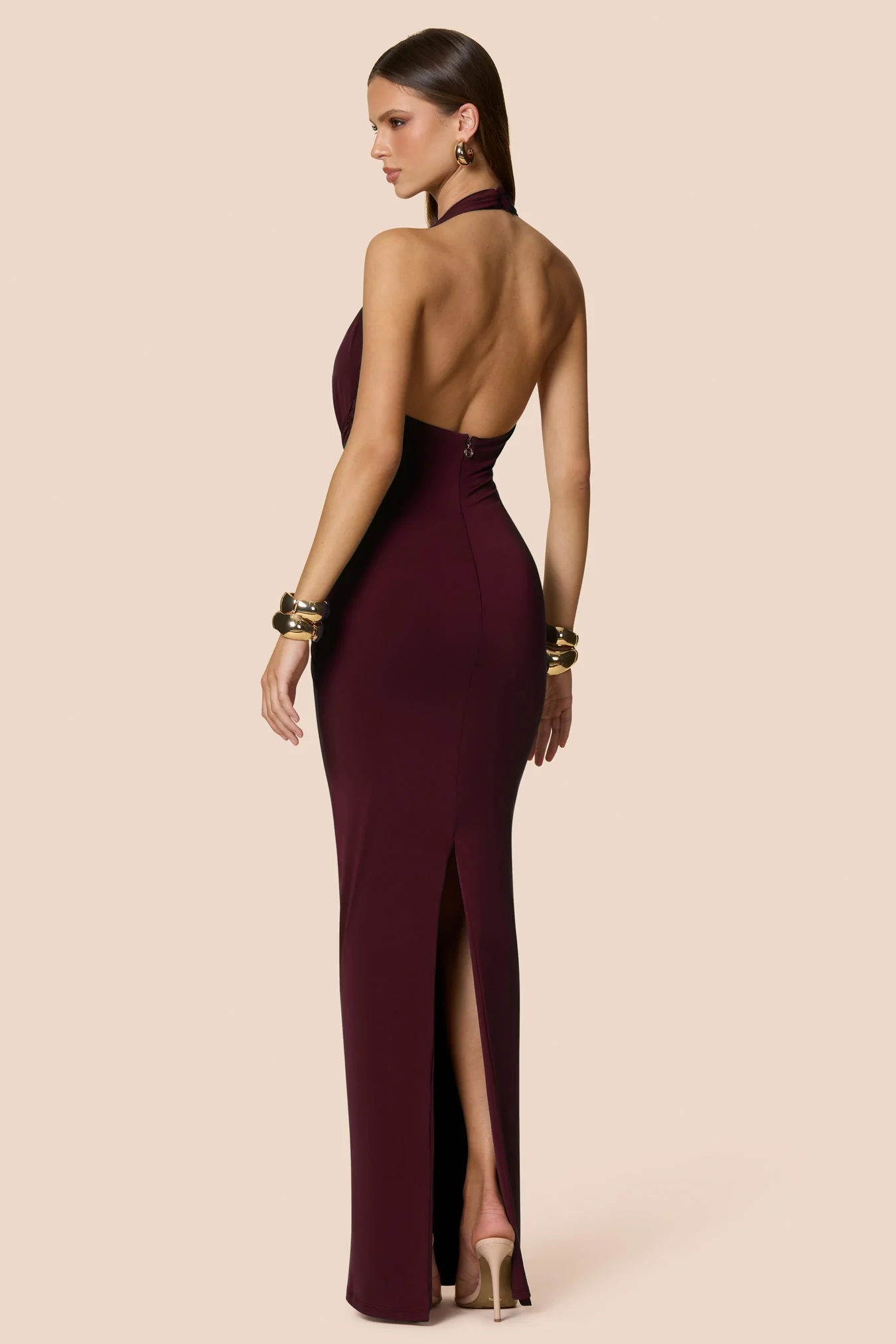 Nookie Portia Halter Maxi Dress - Wine - Image 2