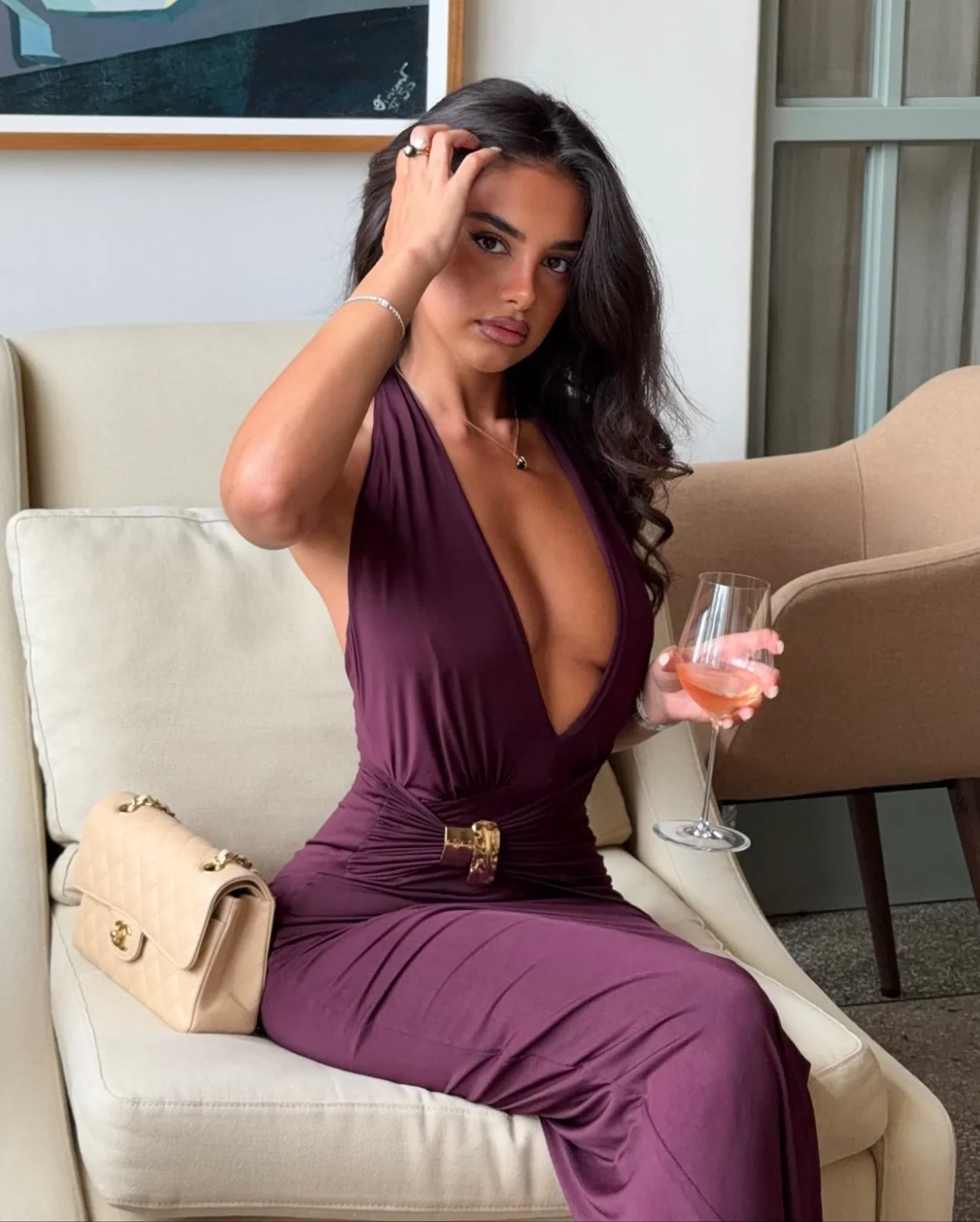 Nookie Portia Halter Maxi Dress - Wine - Image 3