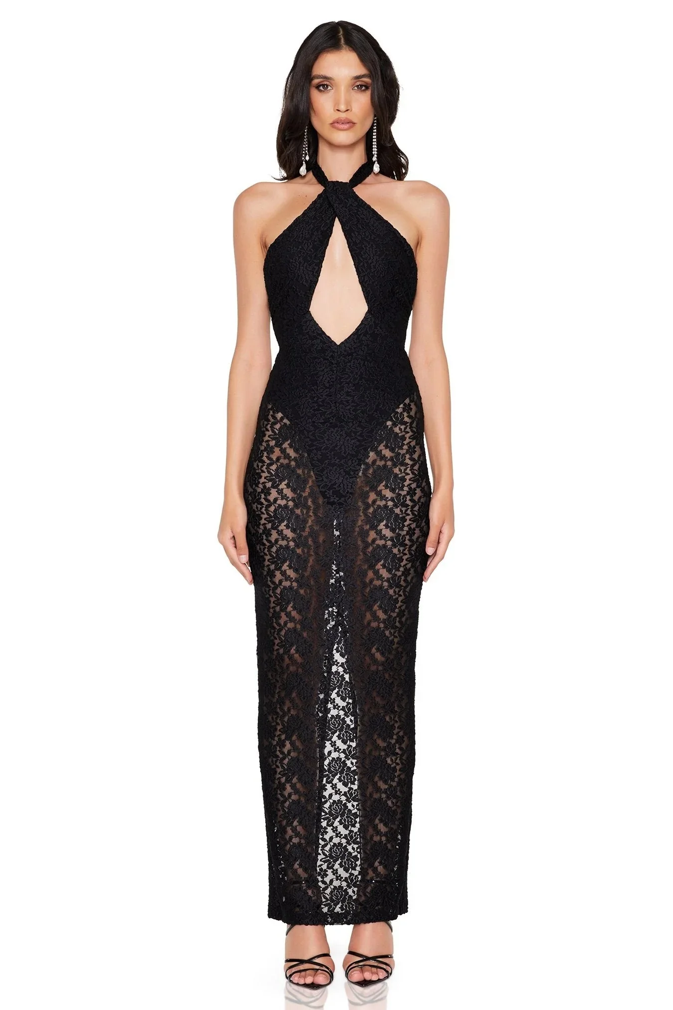 Nookie Roxana Halter Gown - Unlined Black