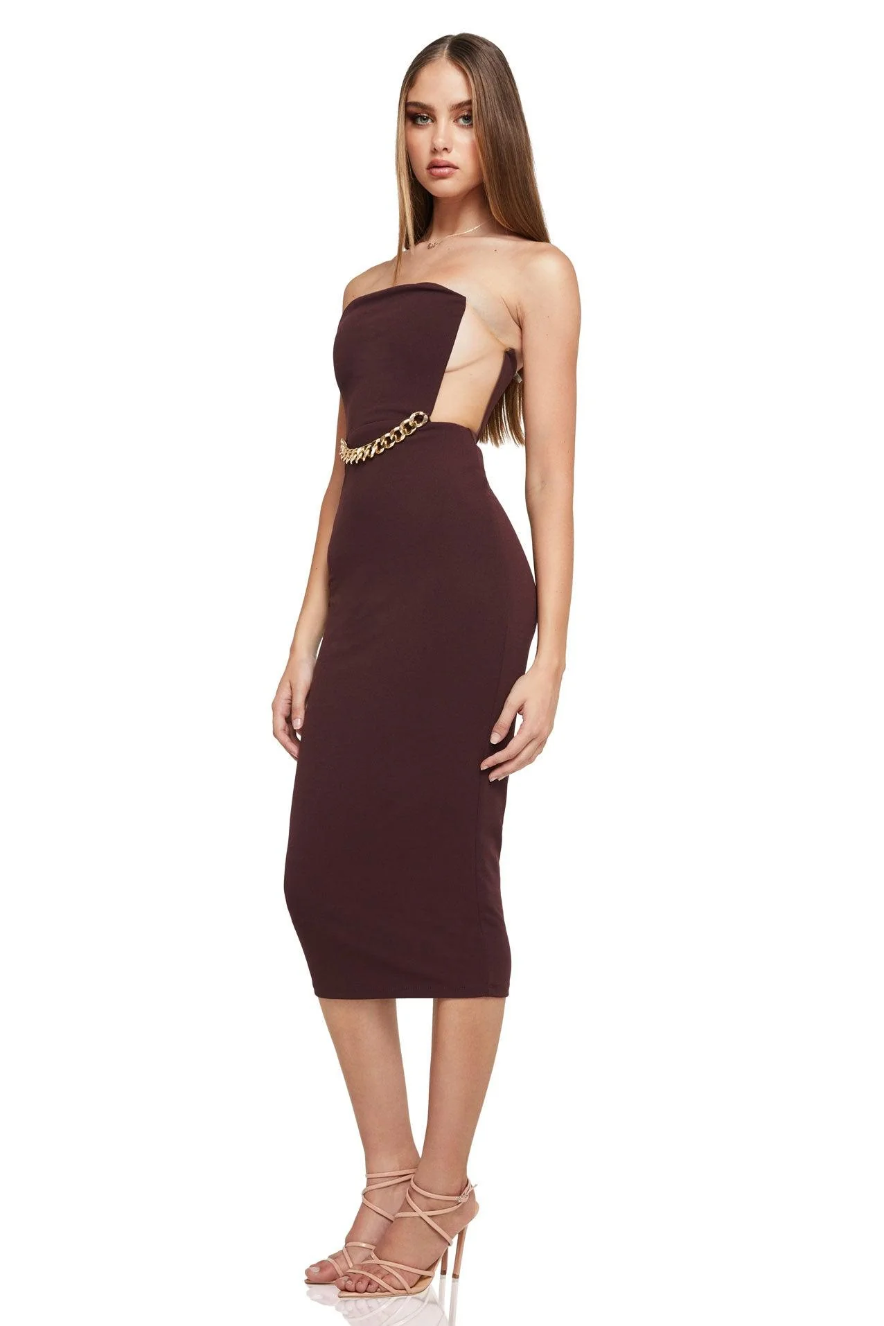 Nookie Scandal Midi Dress - Chocolate - Image 2