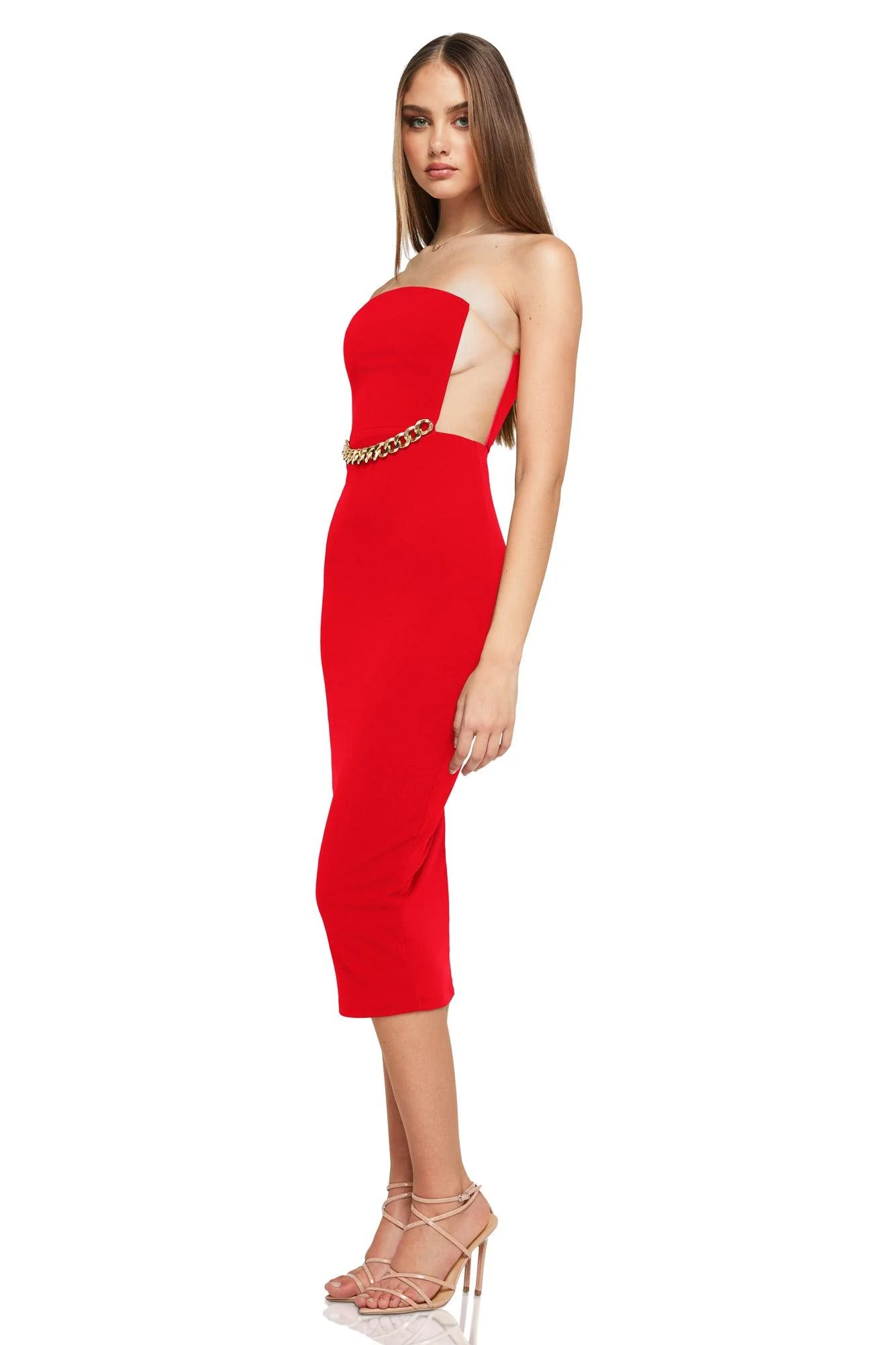 Nookie Scandal Midi Dress - Red - Image 2
