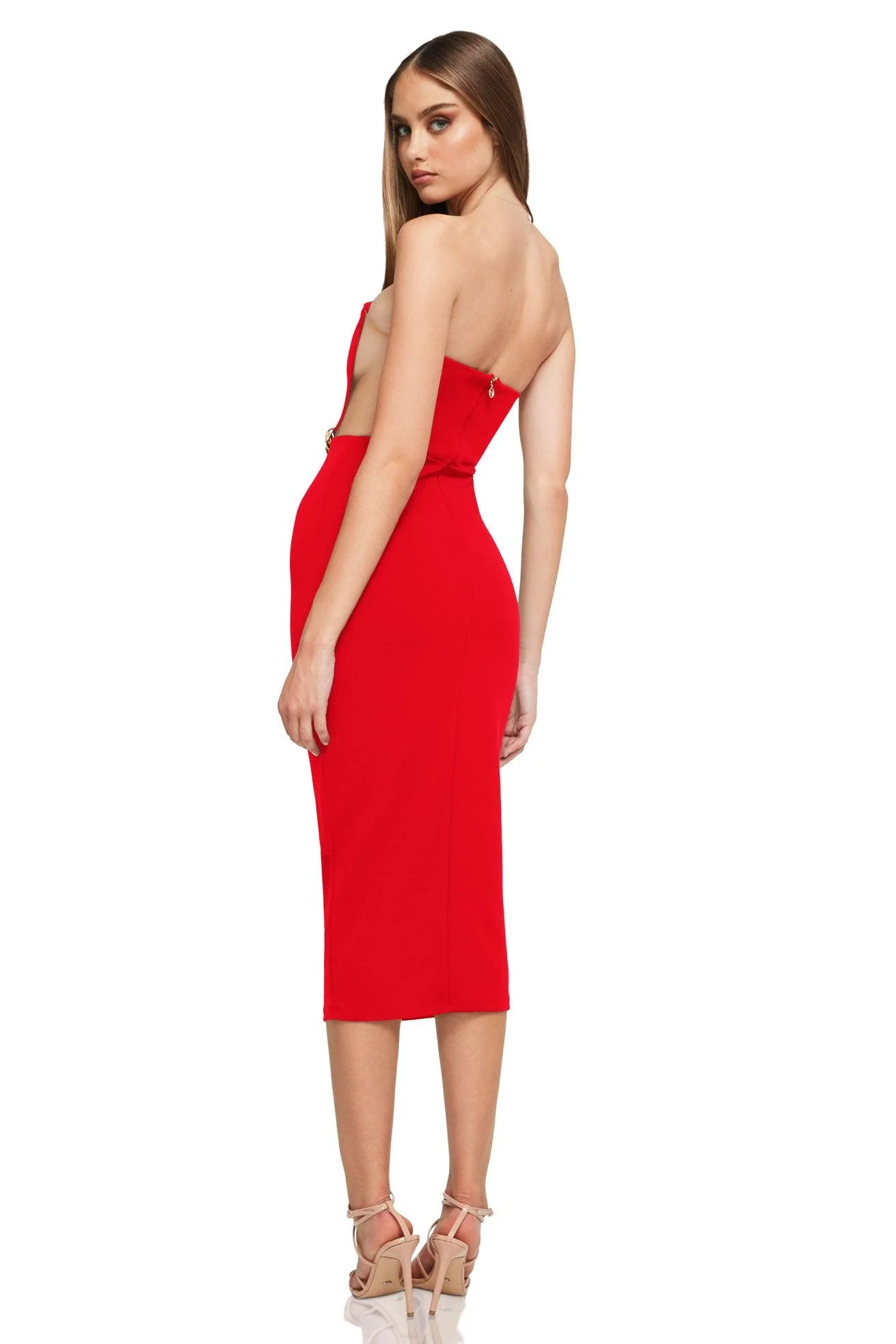 Nookie Scandal Midi Dress - Red - Image 3