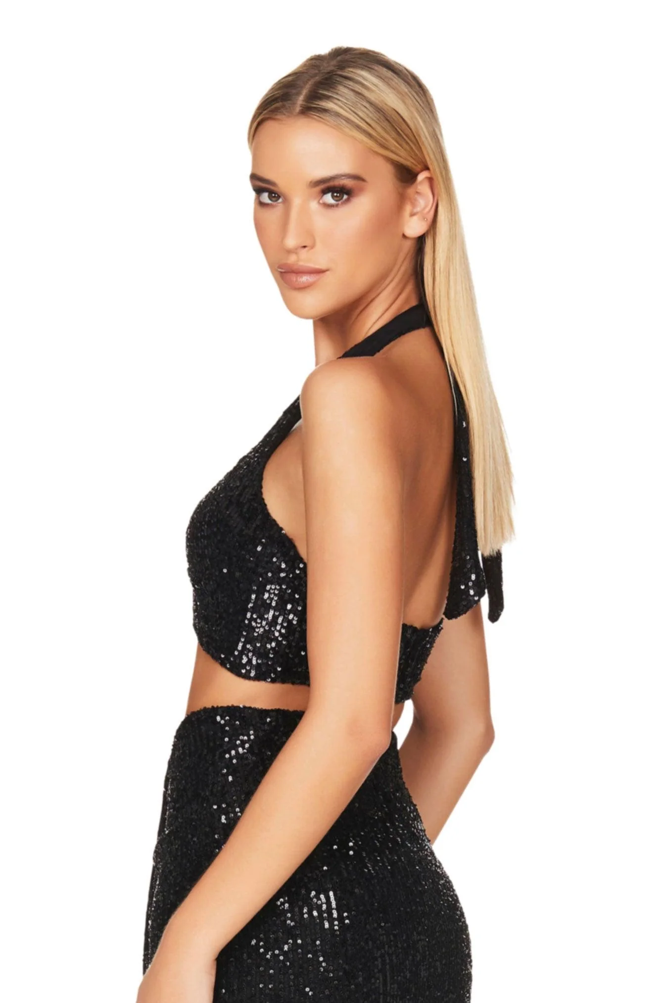 Nookie Sierra Sequin Crop Top - Black - Image 3