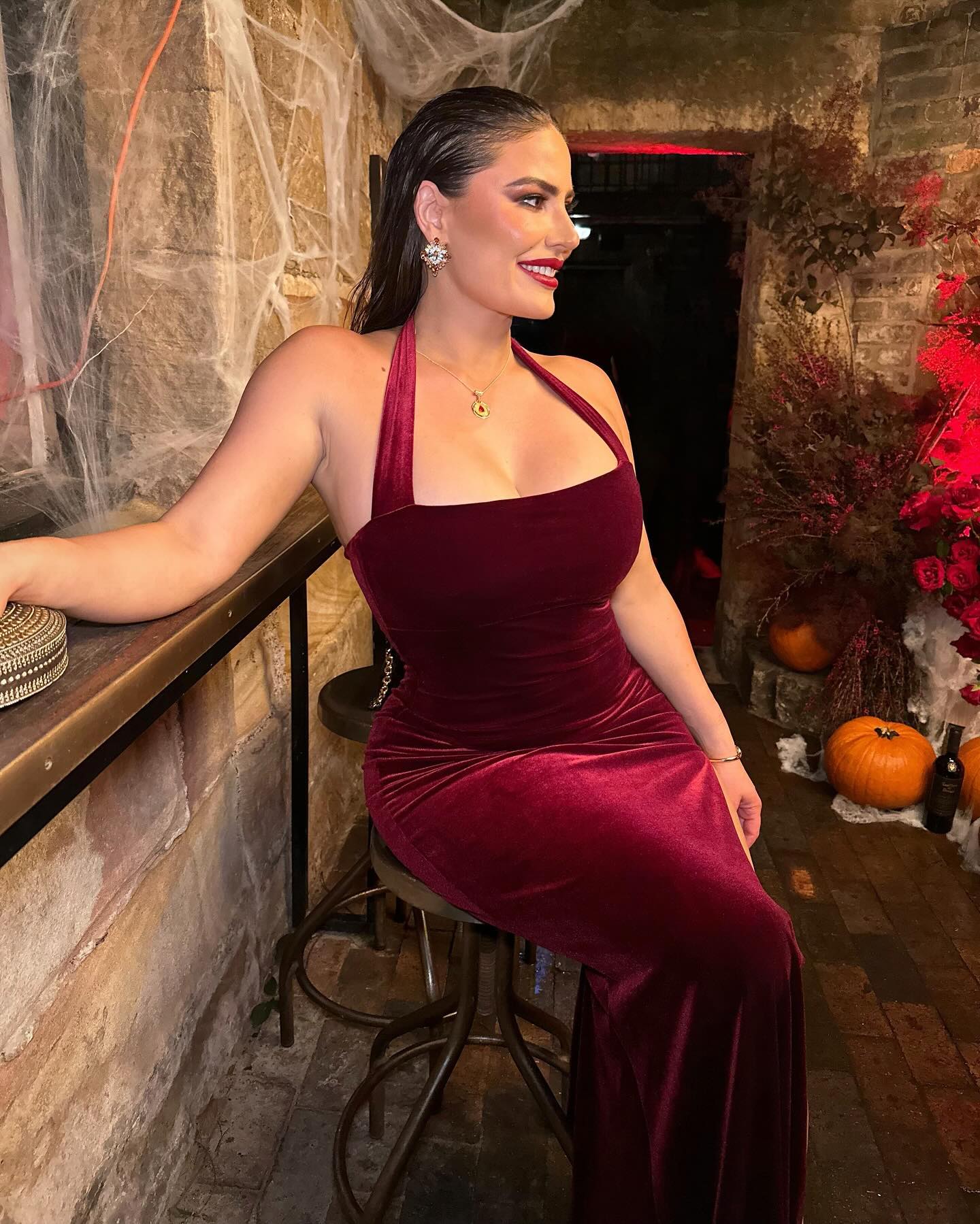 Nookie Vera Velvet Gown - Wine - Image 4
