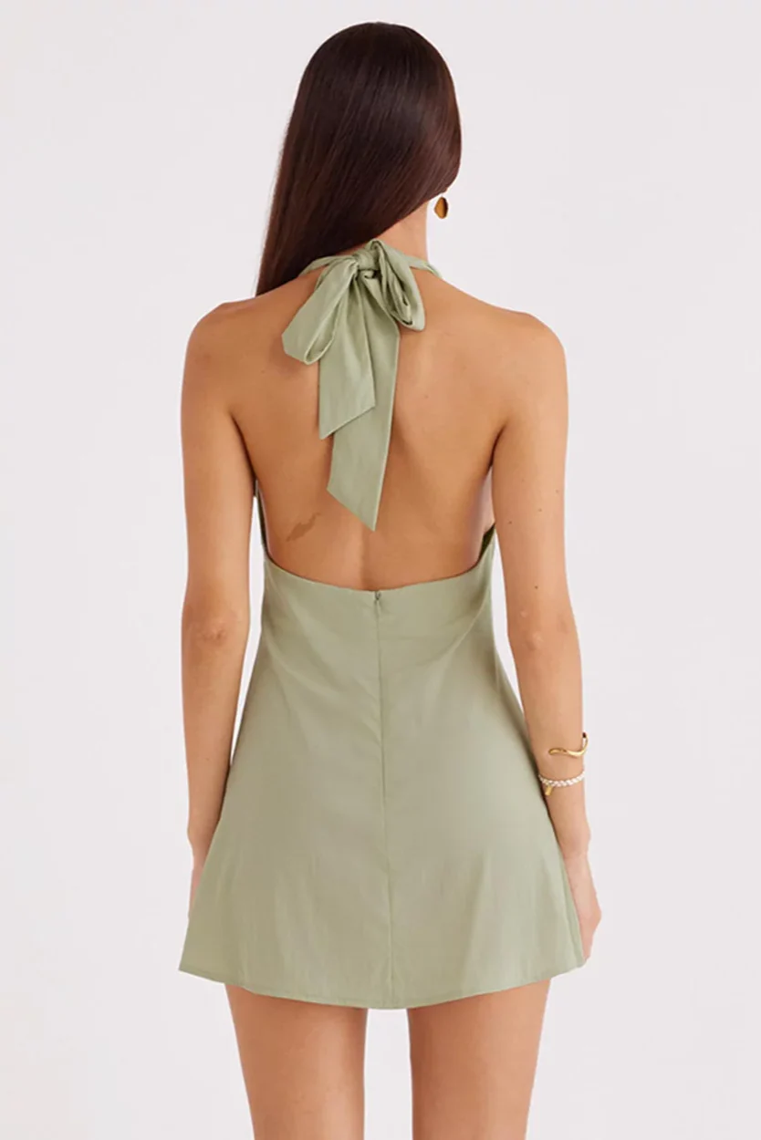 Oskar Mini Dress - Pear - Image 2