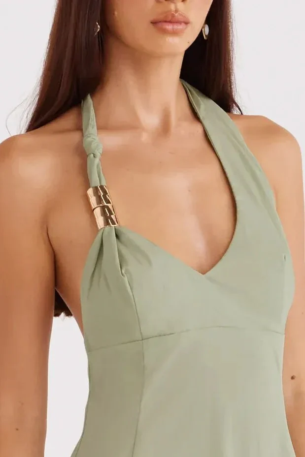 Oskar Mini Dress - Pear - Image 3