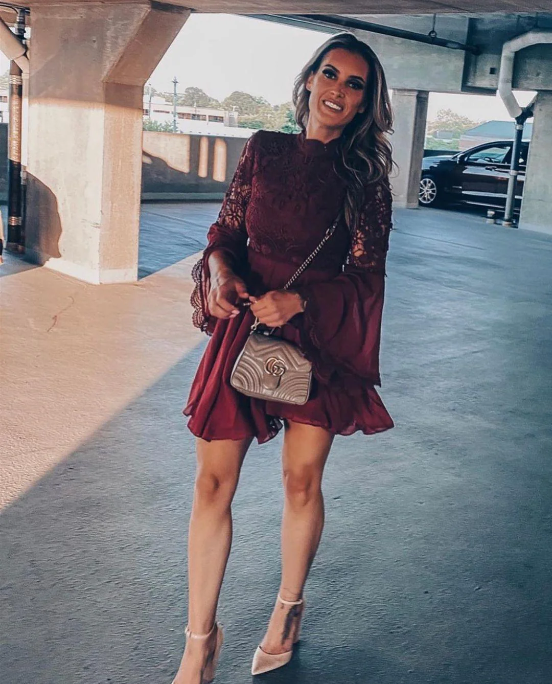 Paige Dress - Red - Image 3