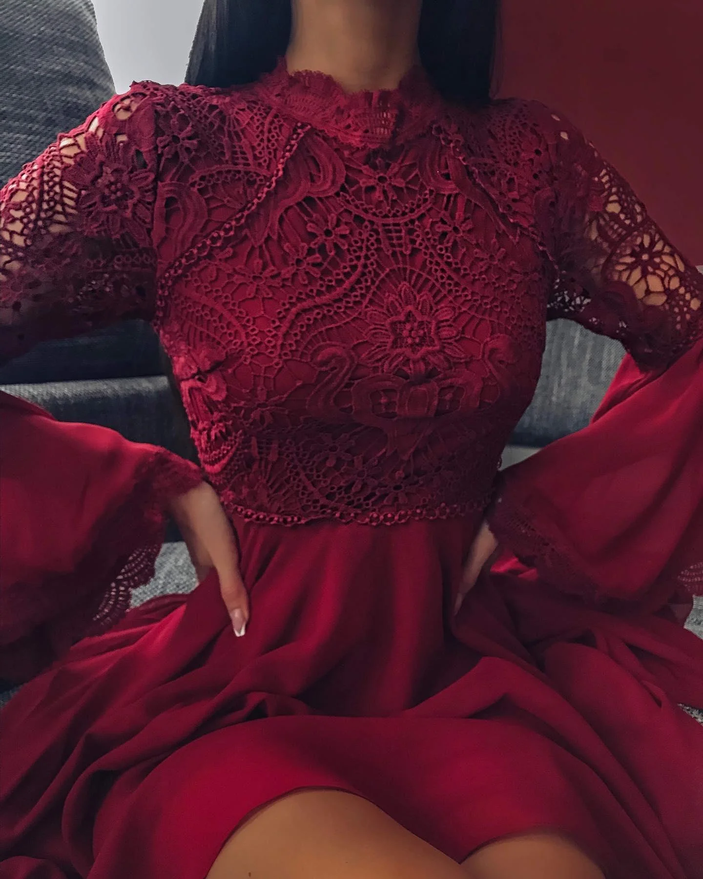 Paige Dress - Red - Image 9