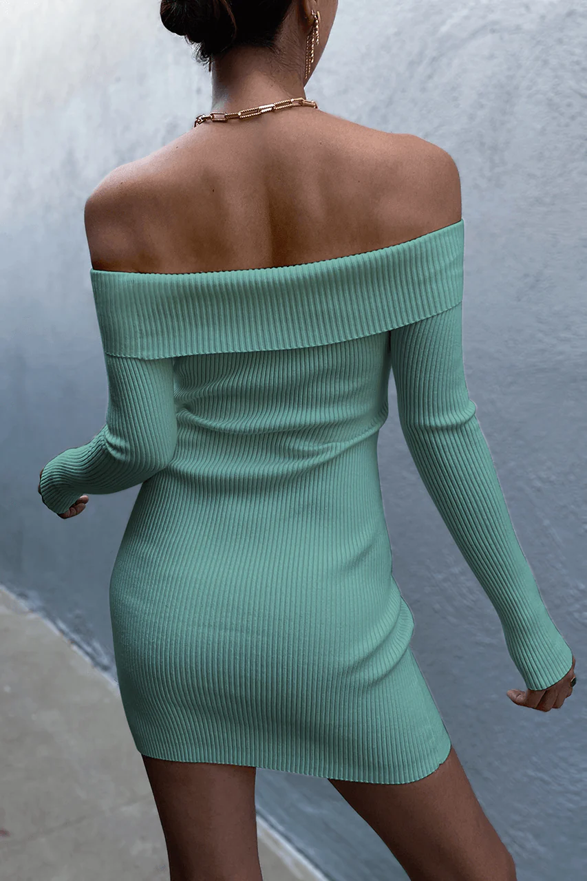 Palm Knit Dress - Mint - Image 2