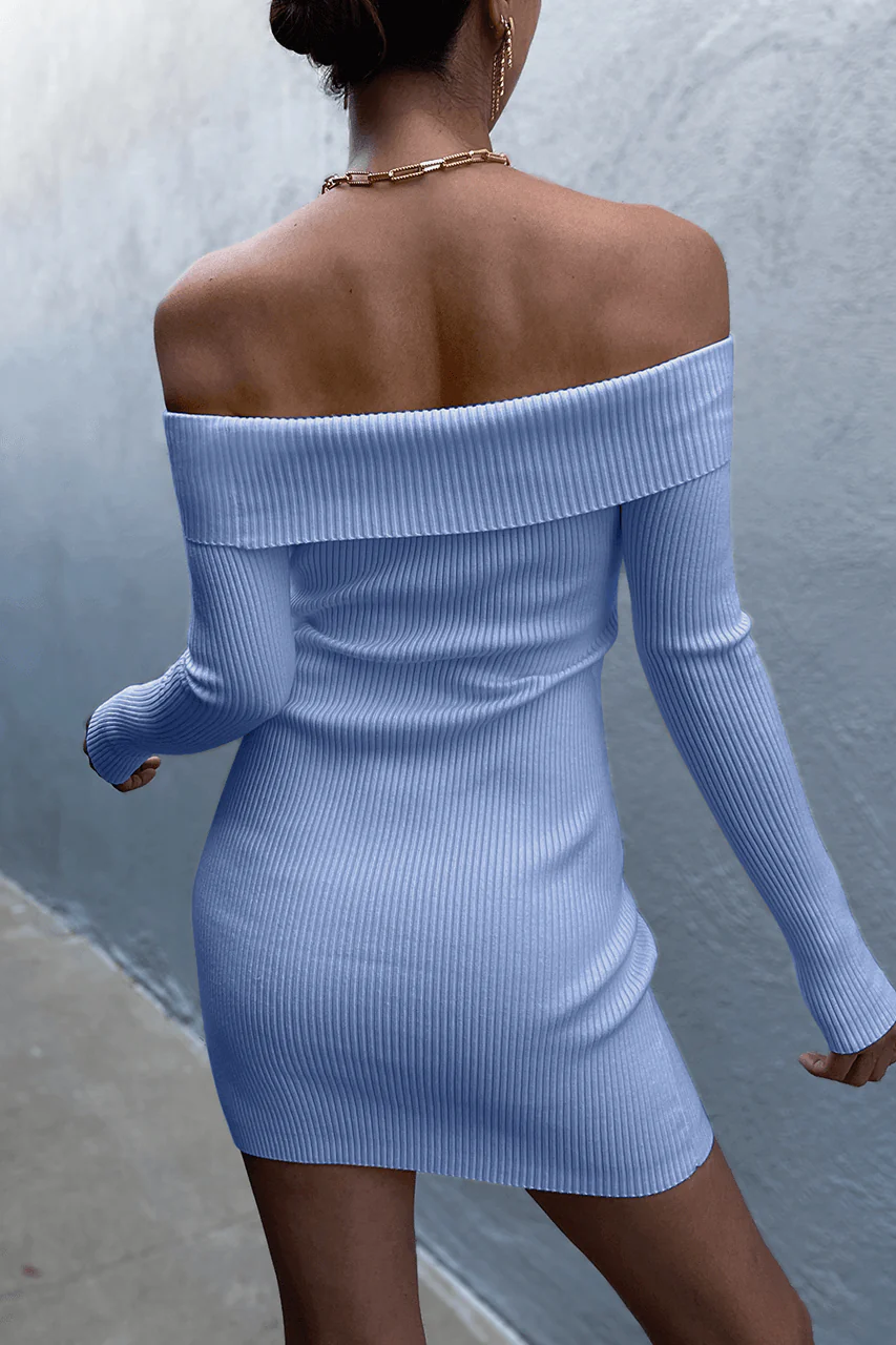 Palm Knit Dress - Periwinkle - Image 2