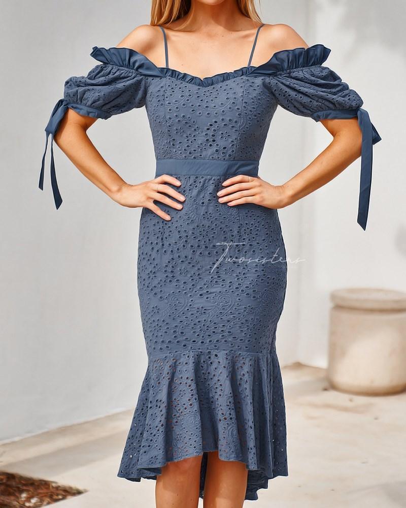 Parker Dress - Steel Blue - Image 3