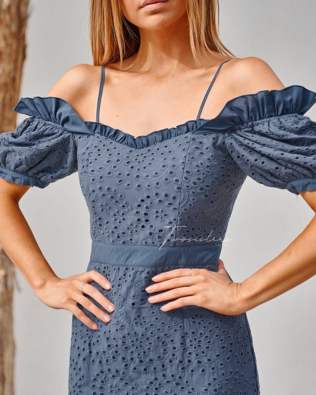 Parker Dress - Steel Blue - Image 5
