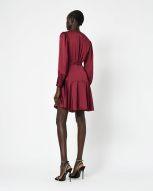 Pena Long Sleeve Wrap Dress - Ruby - Image 3