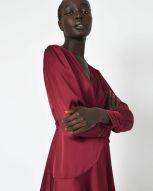 Pena Long Sleeve Wrap Dress - Ruby - Image 5