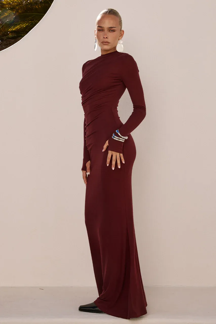 Petra Maxi Dress - Wine - Image 3