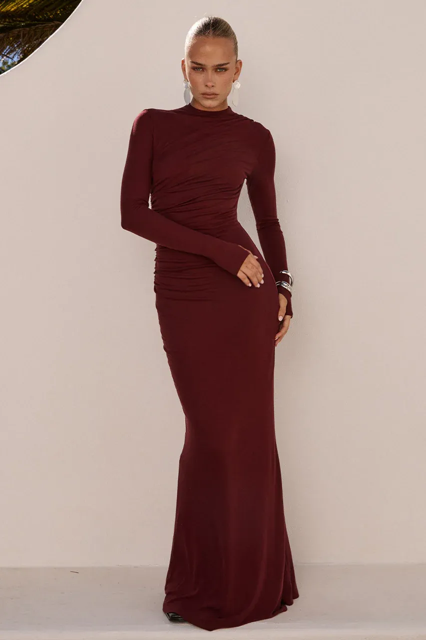 Petra Maxi Dress - Wine - Image 4