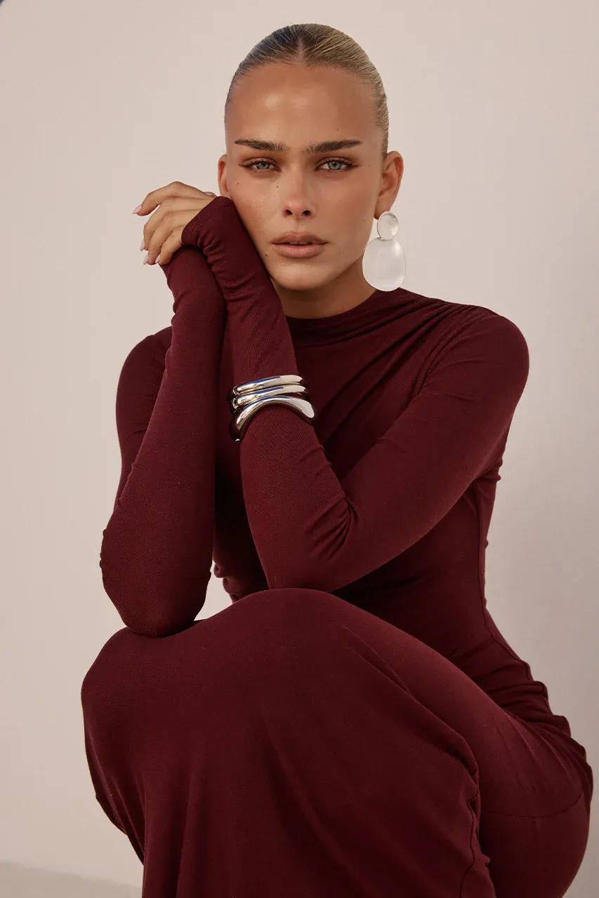 Petra Maxi Dress - Wine - Image 5