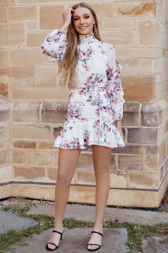 Piper Dress - White Floral