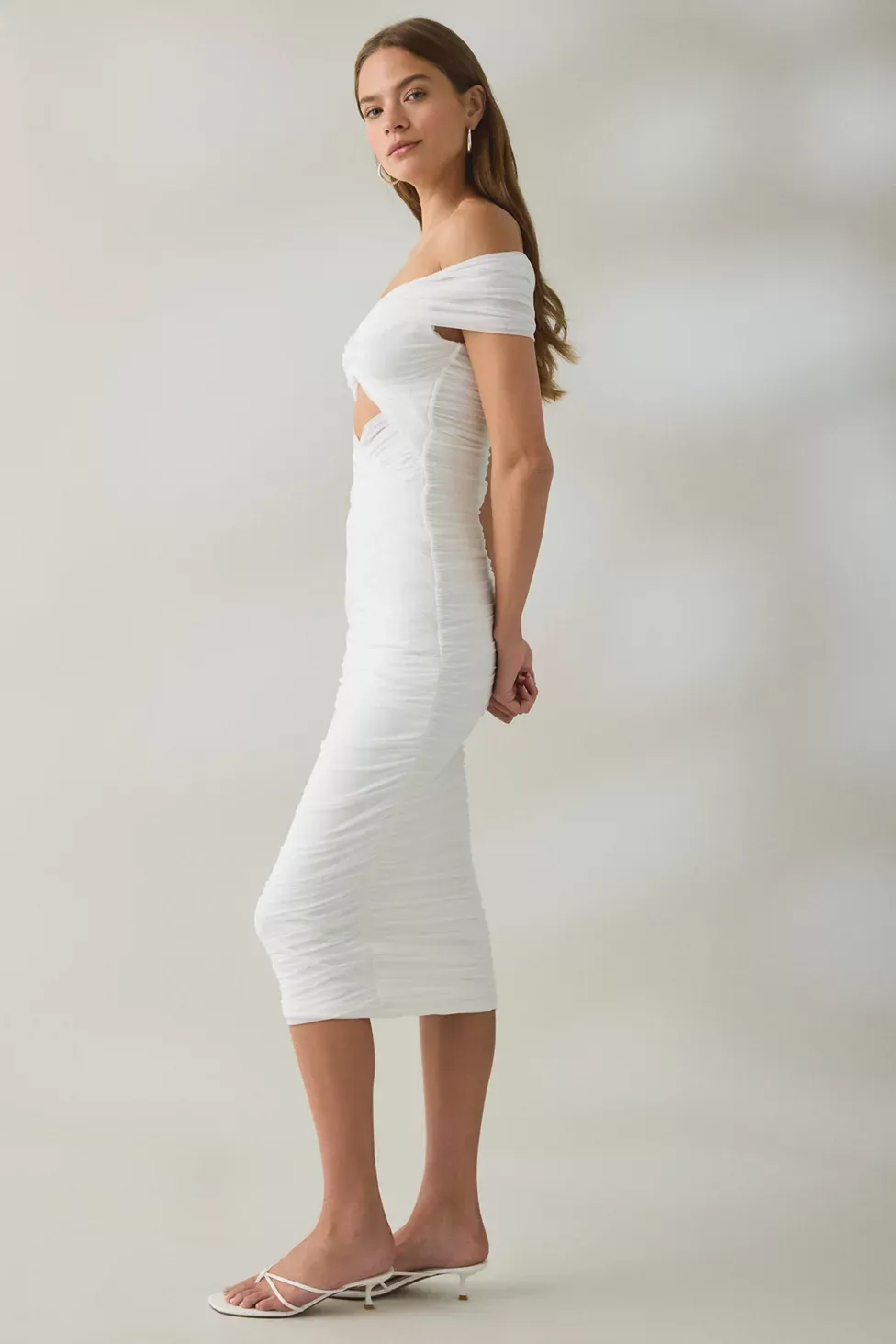 Priah Midi Dress - Ivory - Image 3