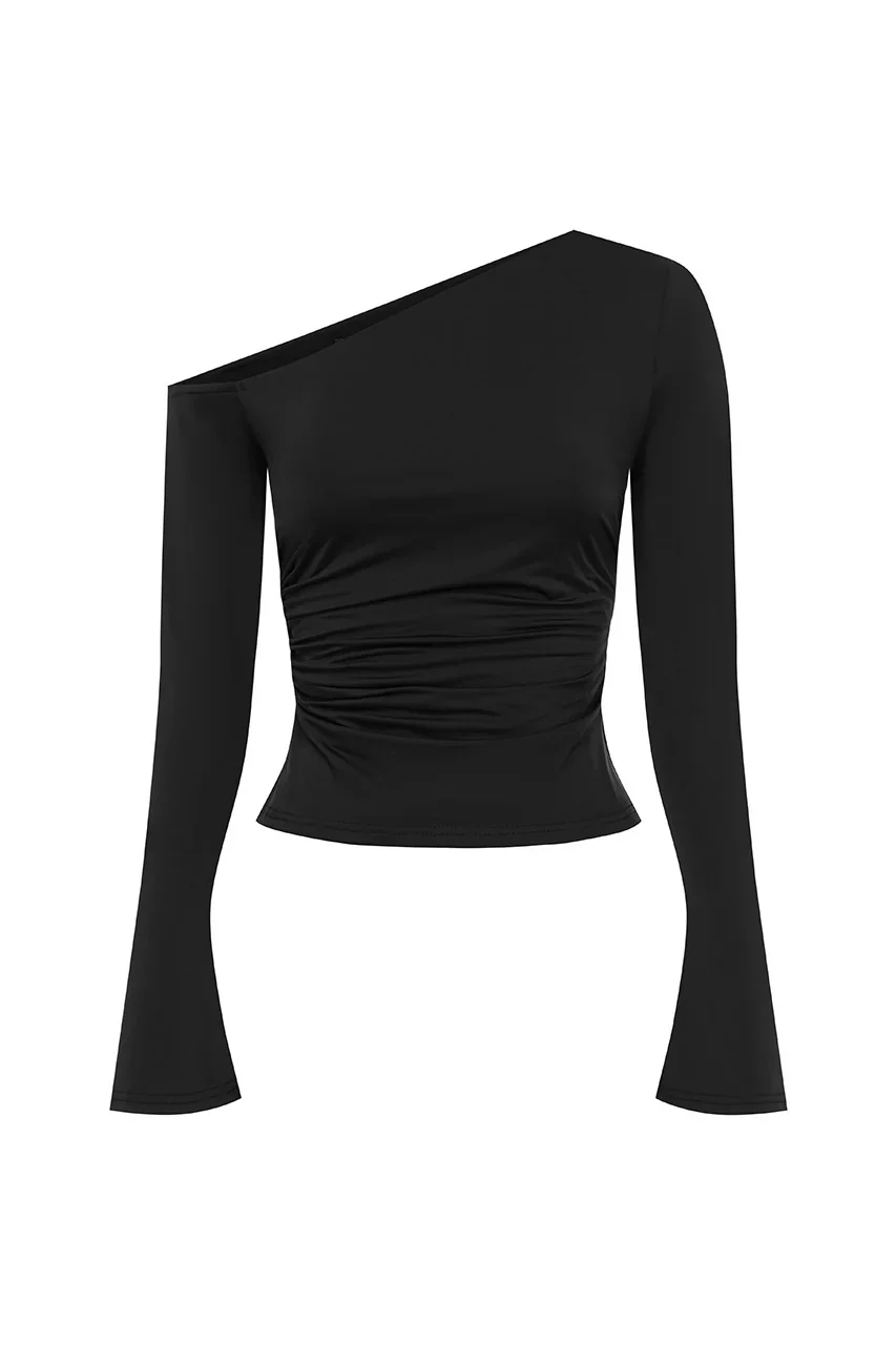Renzo Long Sleeve Top - Black - Image 7