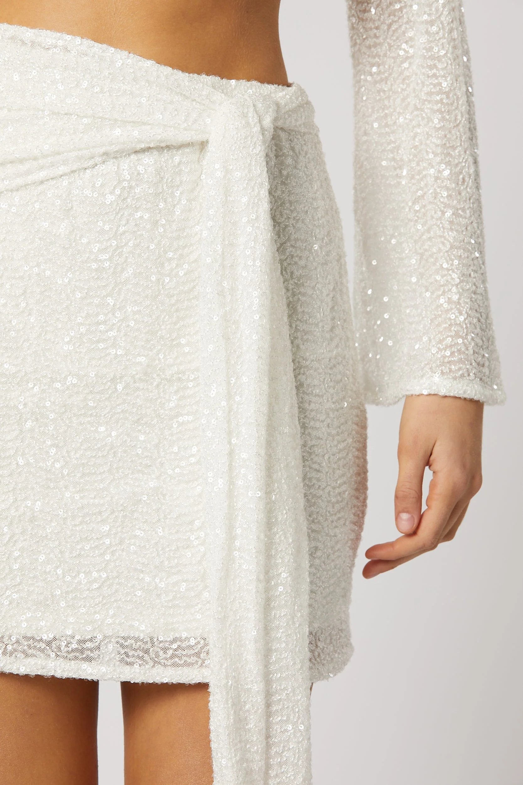 Reyna Tie Short Dress - White - Image 3