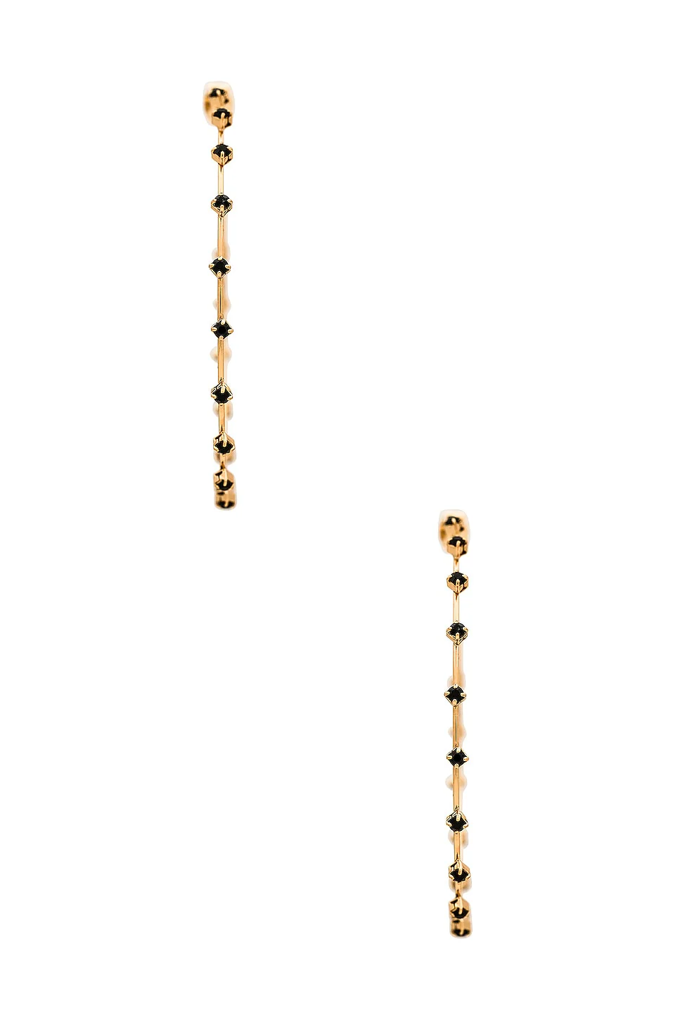 Rhinestone Hoop Earrings - Black - Image 3