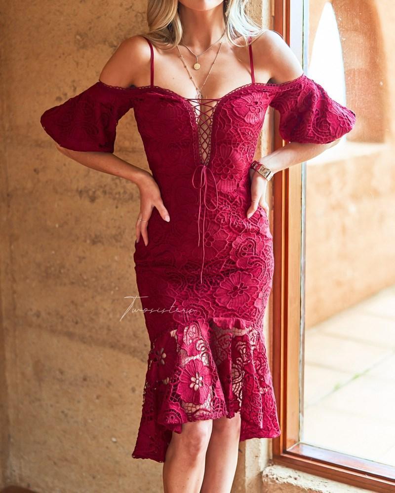 Riana Dress - Red - Image 3