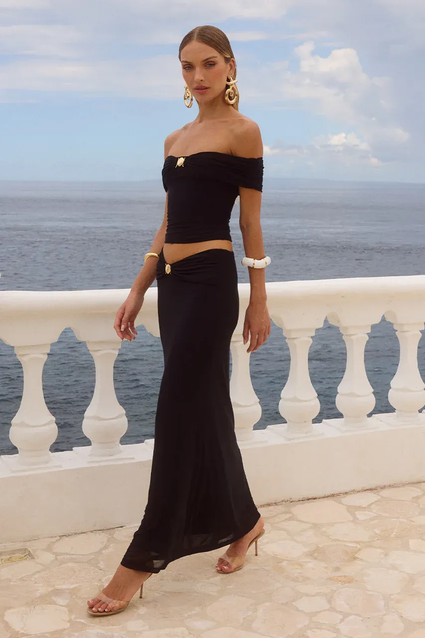 Rikki Maxi Skirt - Black - Image 3