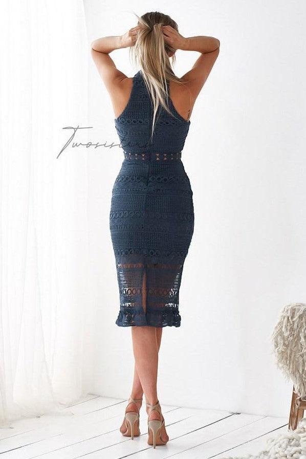 Rivers Midi Dress - Steel Blue - Image 2