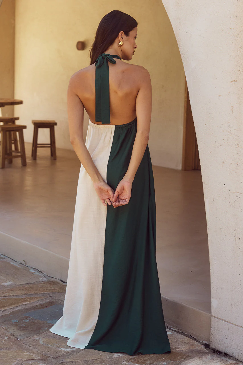 Riviera Maxi Dress - Emerald/Sand - Image 2