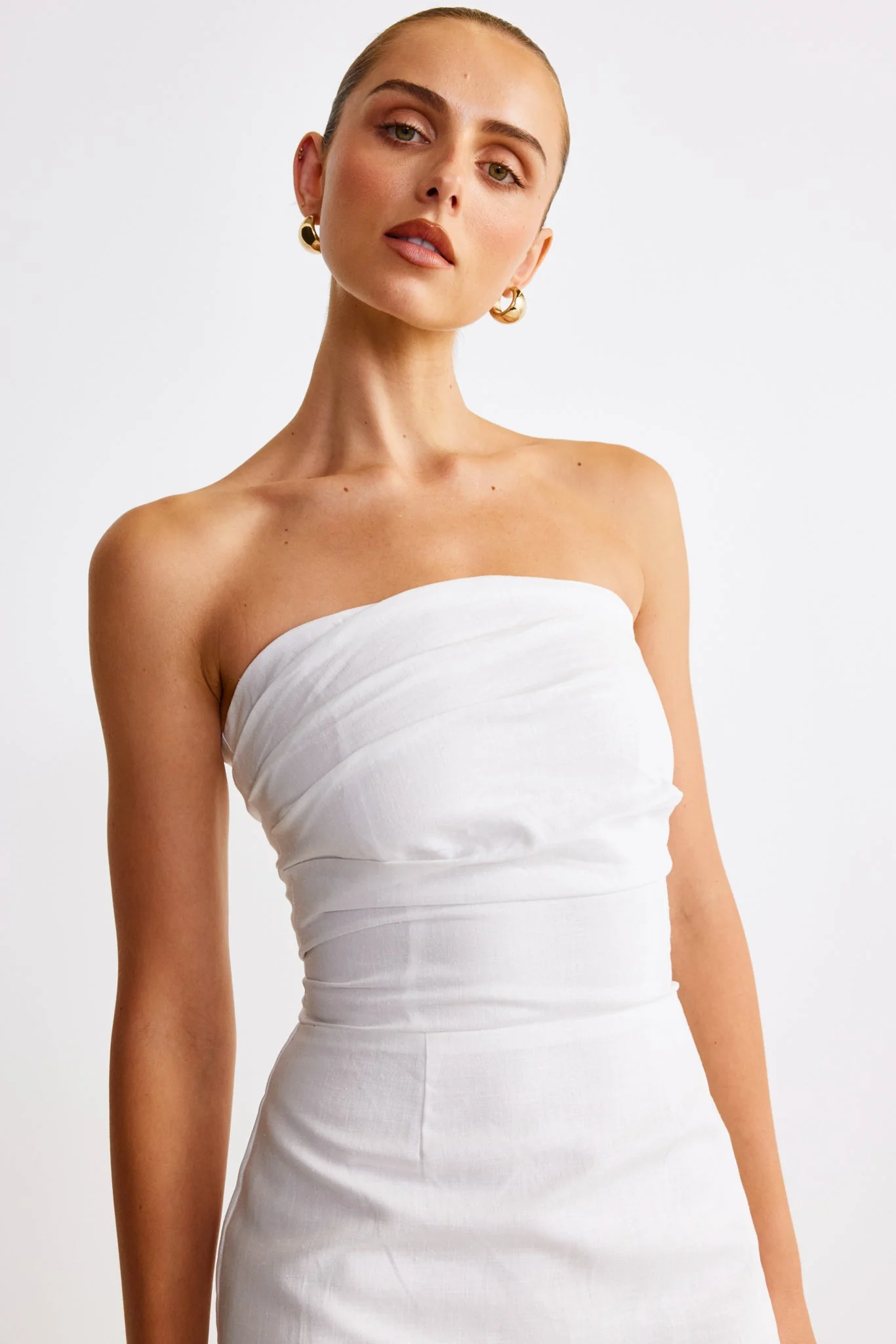 Romi Linen Dress - White - Image 4