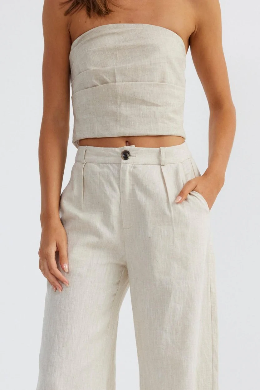 Romi Linen Top - Natural - Image 2