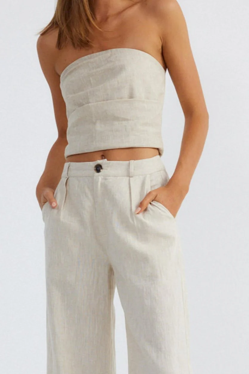 Romi Linen Top - Natural - Image 4