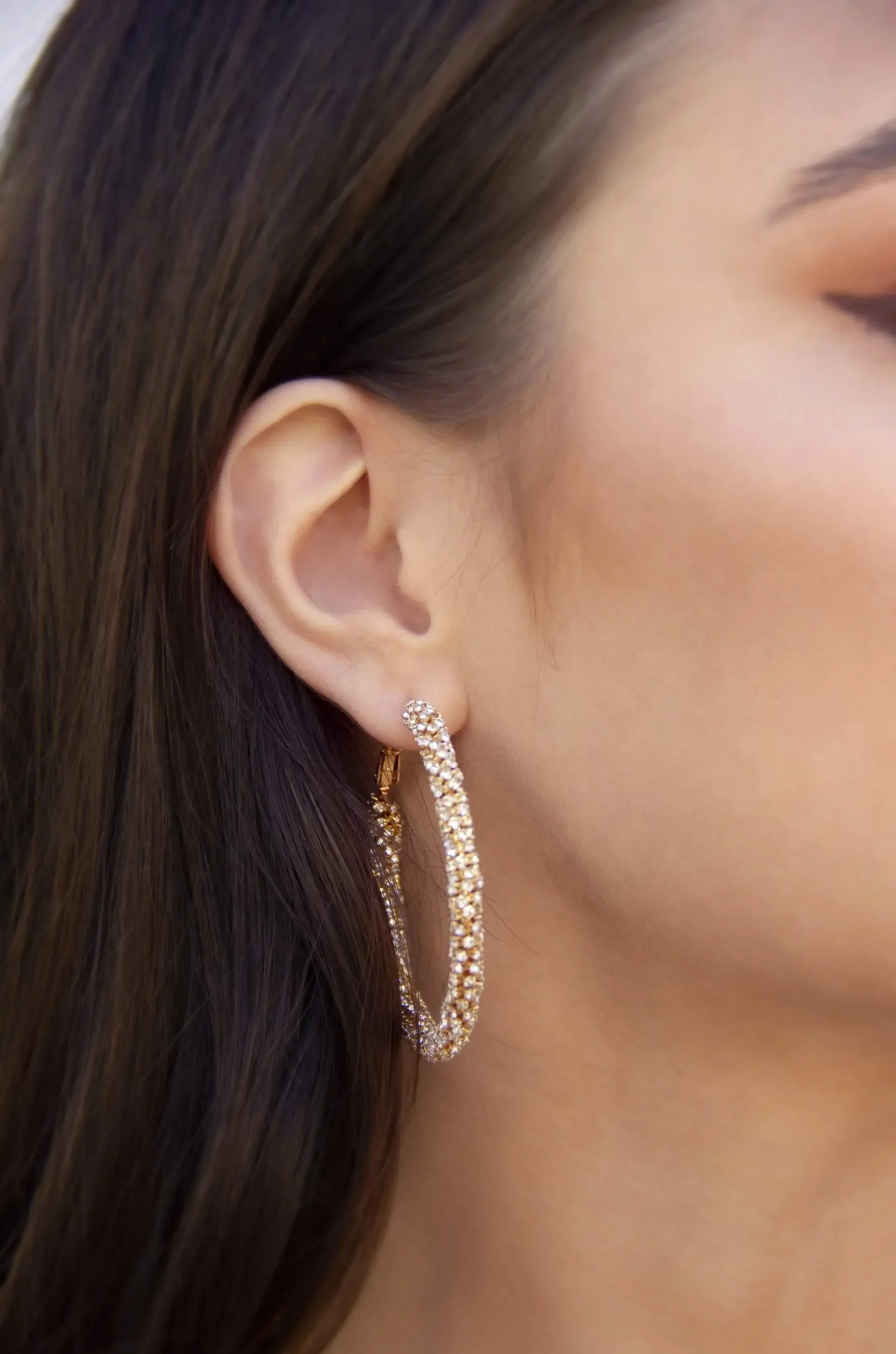 Crystal Hoop Earrings - Image 3