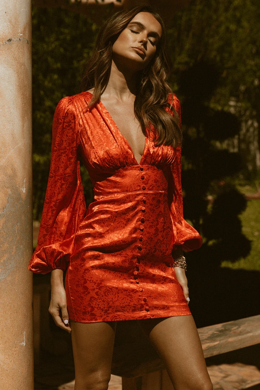 Roxy Mini Dress - Tangerine - Image 3