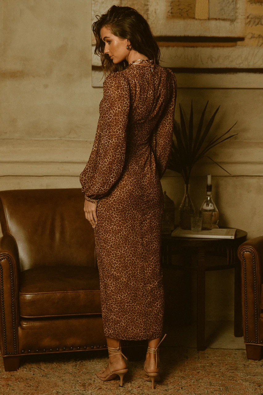 Ruby Midi Dress - Leopard - Image 3