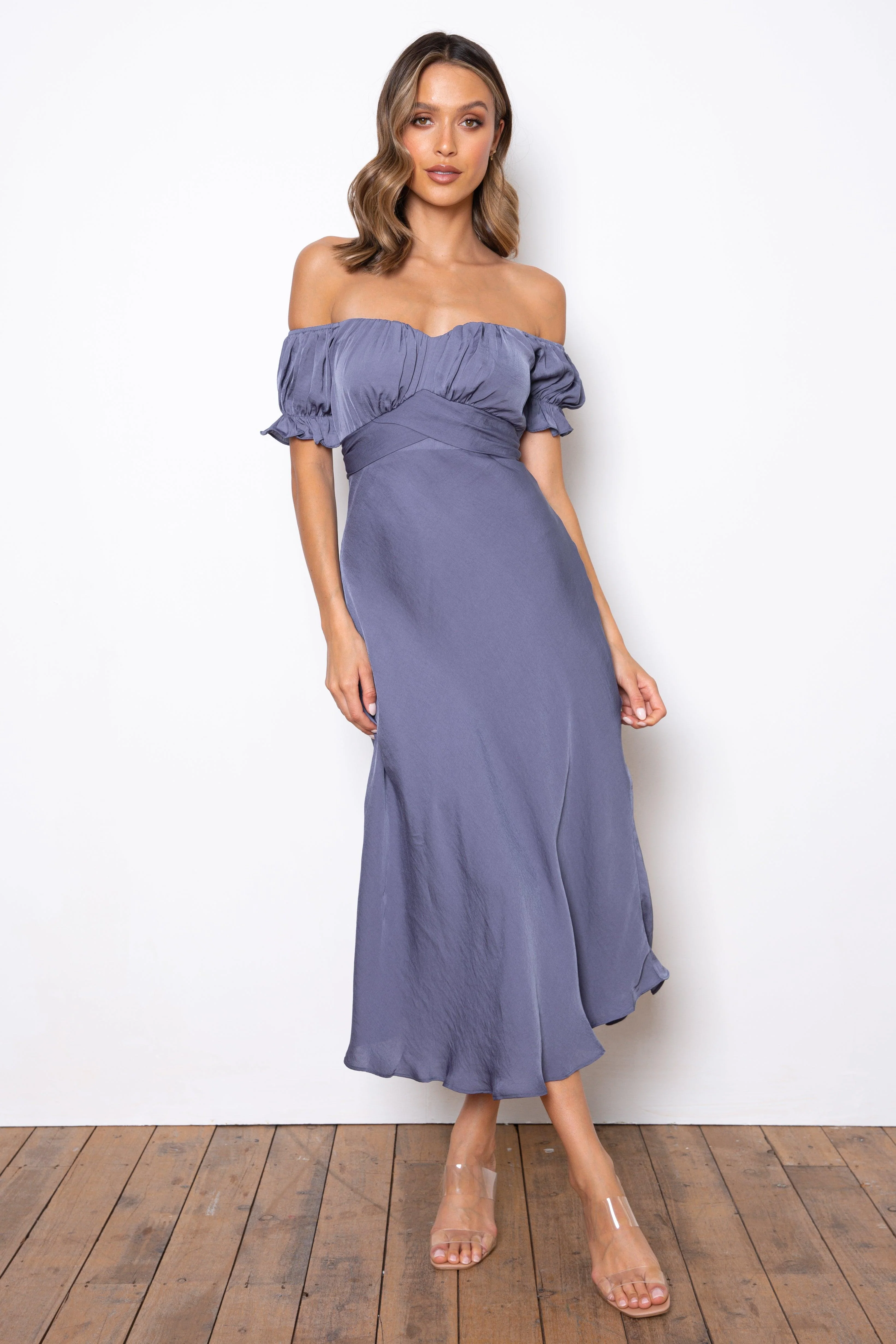 Samantha Dress - Steel Blue - Image 4