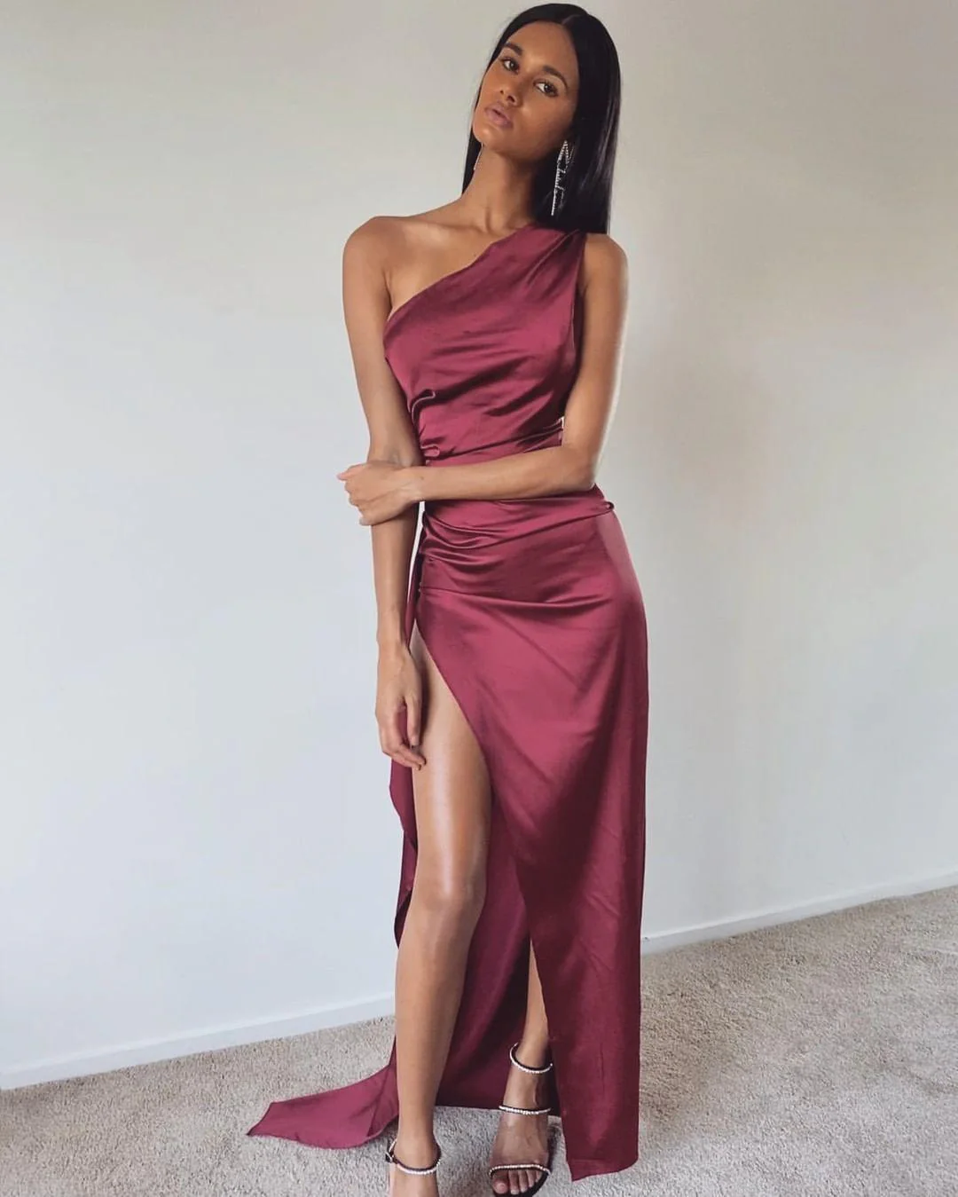 Samira Dress - Burgundy - Image 7
