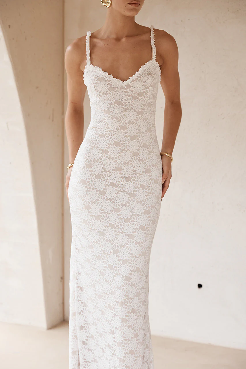 Sarta Lace Maxi Dress - White - Image 4