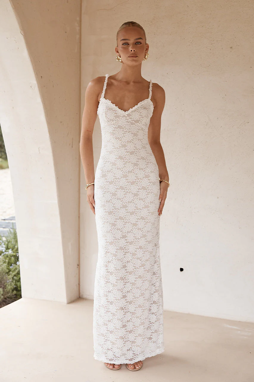 Sarta Lace Maxi Dress - White - Image 6