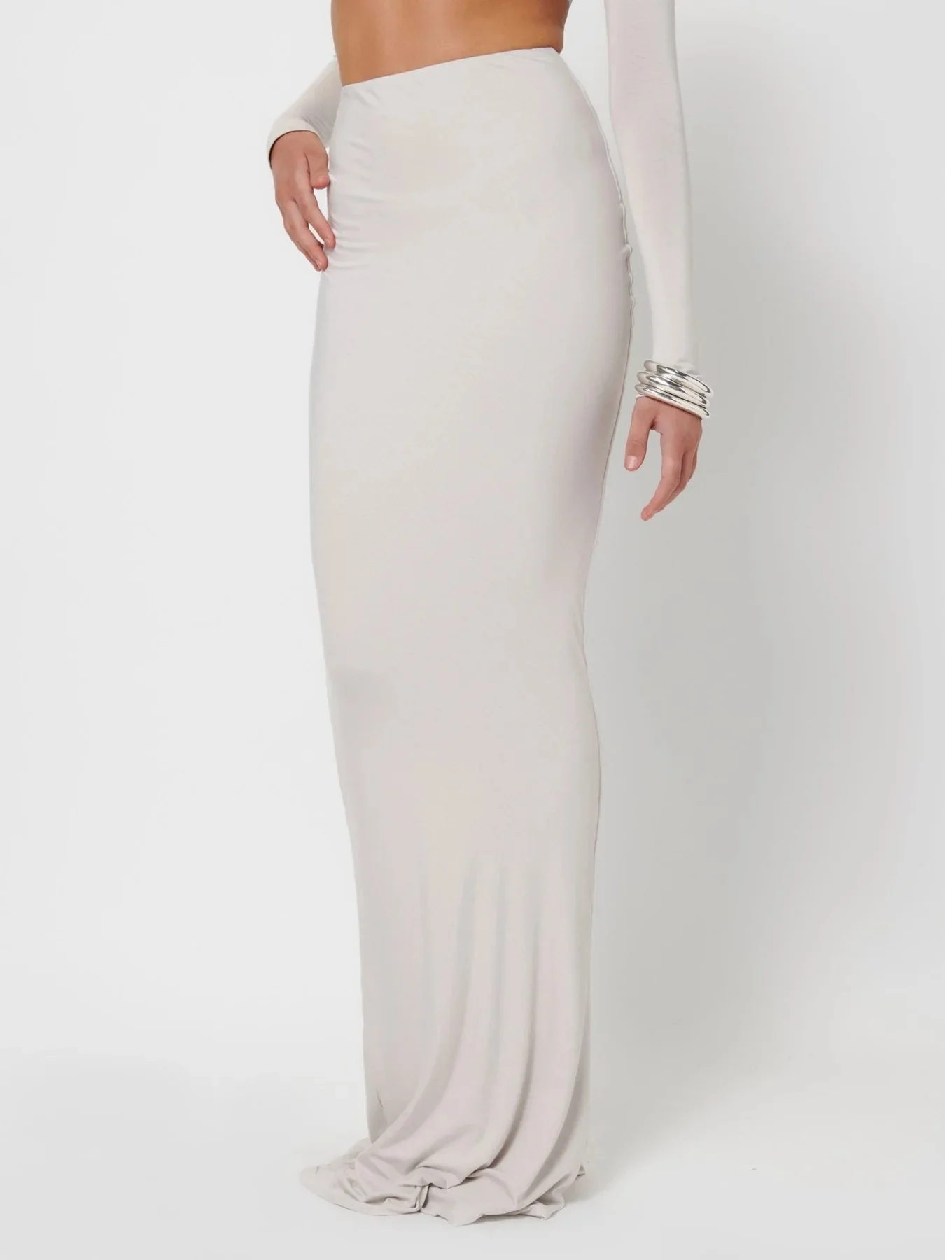 Serena Maxi Skirt - Oyster - Image 4