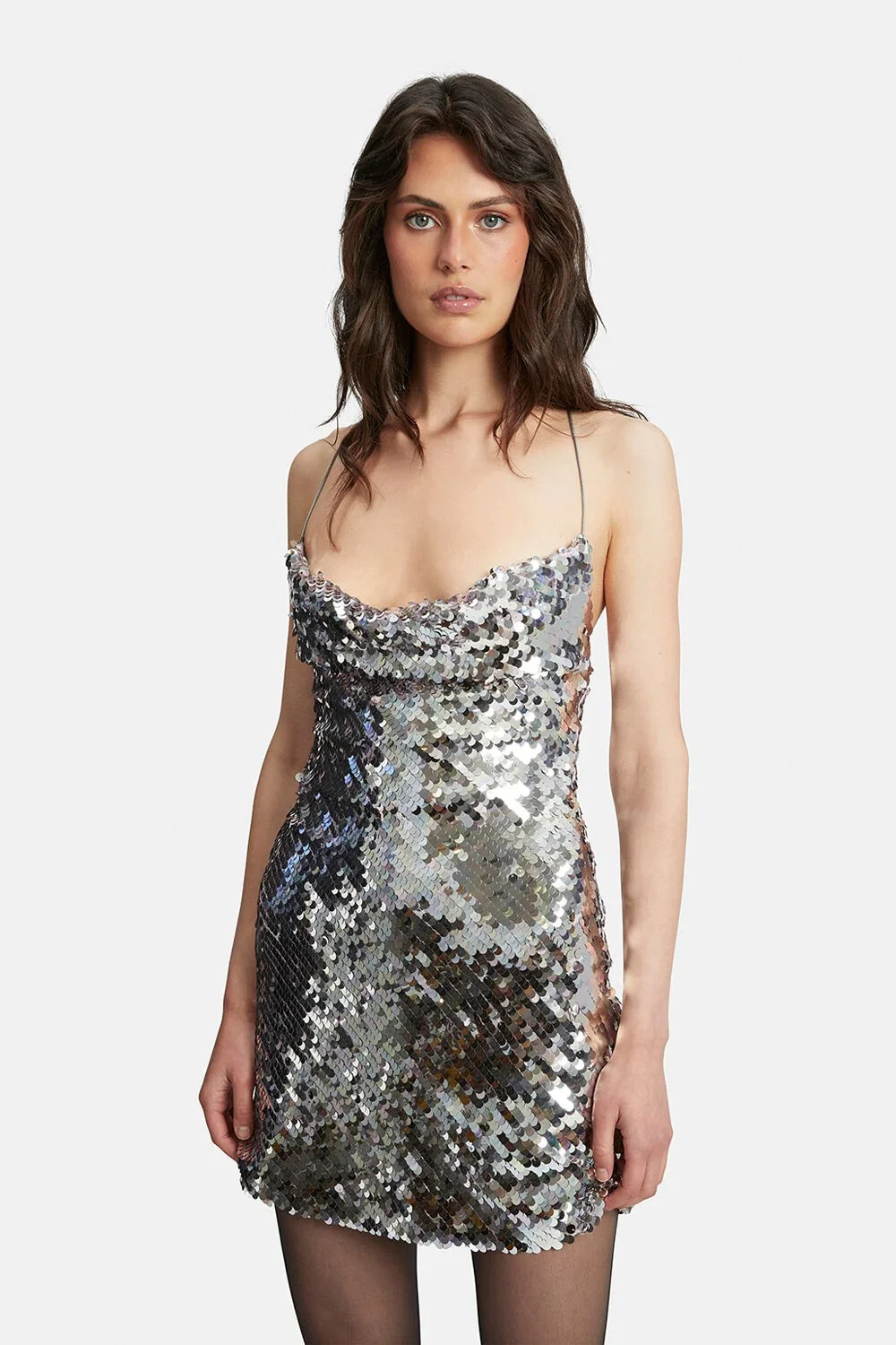 Shai Sequin Mini Dress - Silver - Image 3