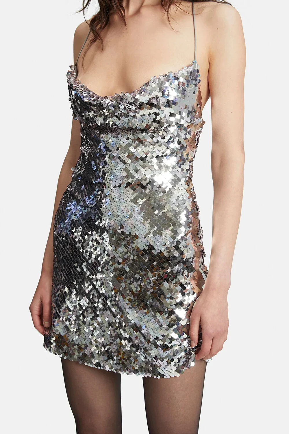 Shai Sequin Mini Dress - Silver - Image 4