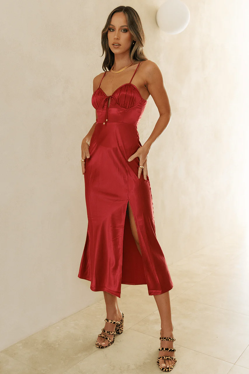 Shay Slip Dress - Red - Image 3