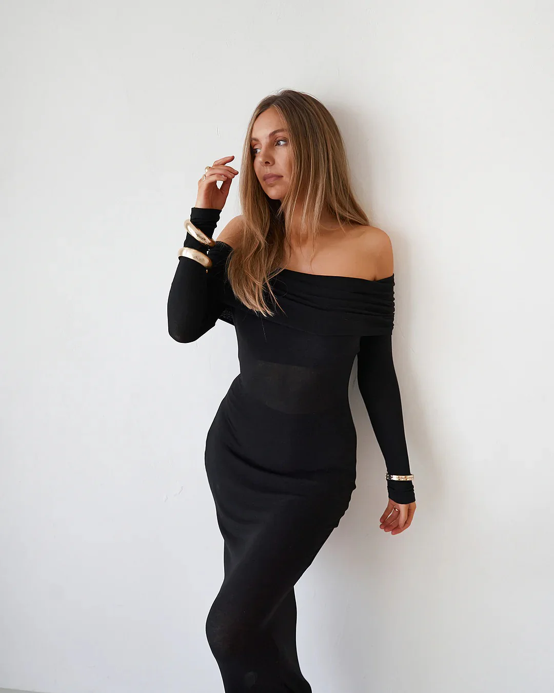 Sheer Maxi Dress - Black - Image 10