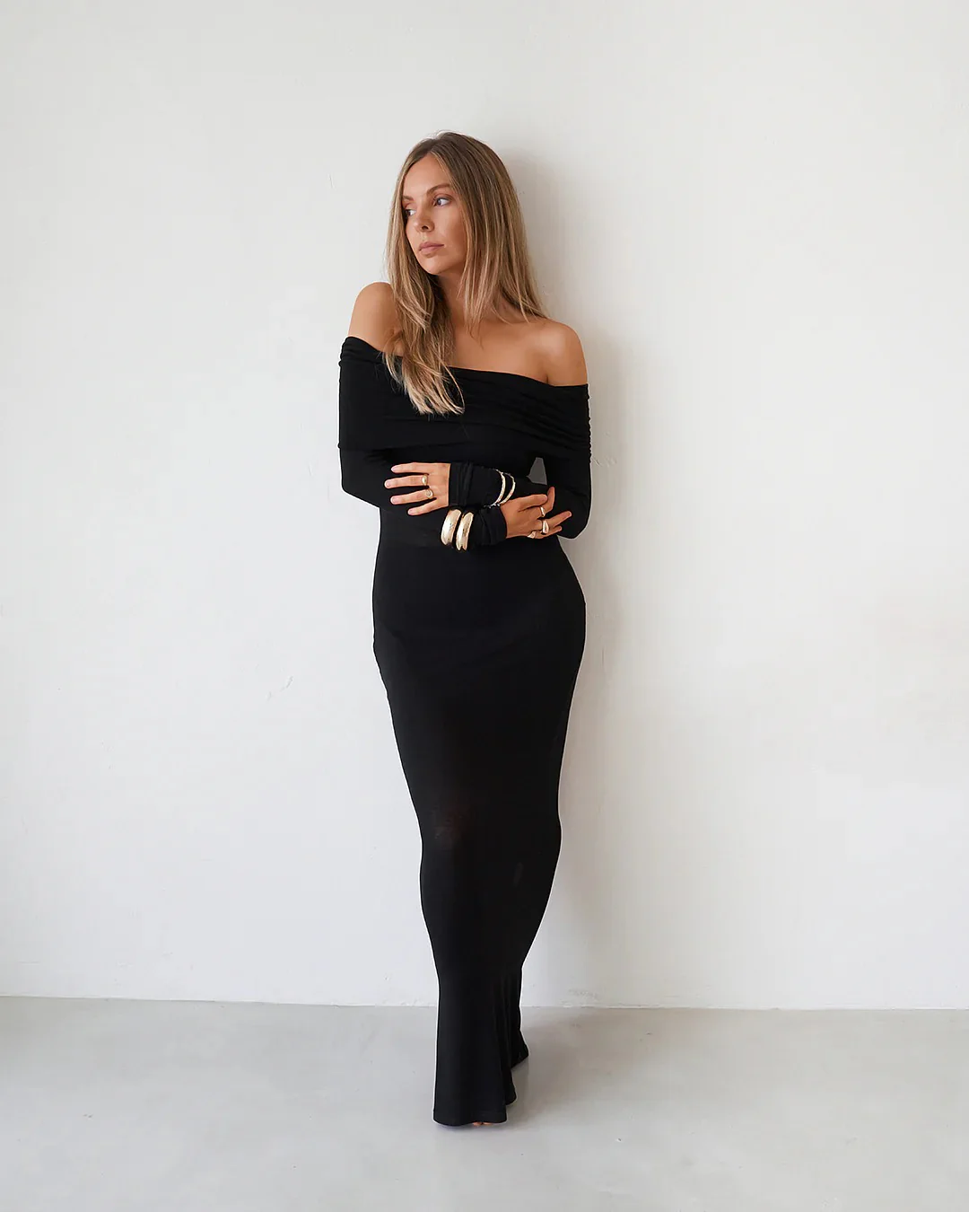 Sheer Maxi Dress - Black - Image 7